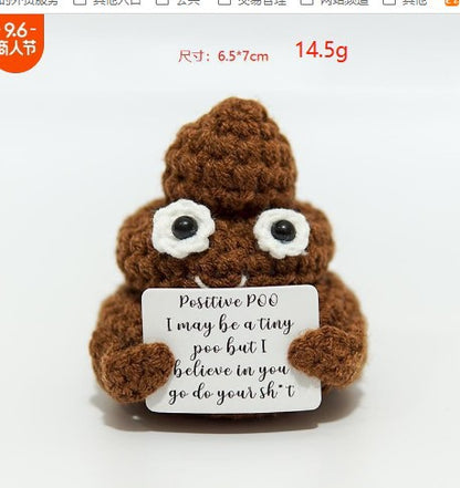 [Blind Box] 3 Crochet Accessories + 2 DIY Plush Pet, Funny expression potato doll positive energy wool knitting cucumber ornament egg baby pendant positive card