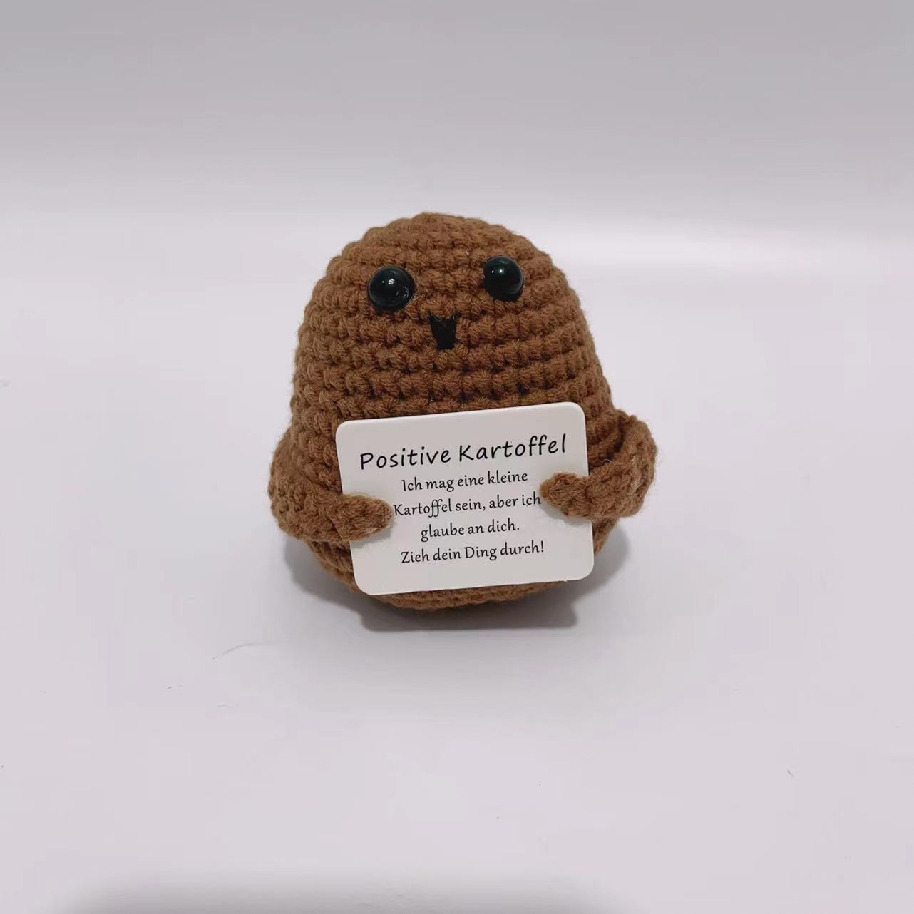 [Blind Box] 3 Crochet Accessories + 2 DIY Plush Pet, Funny expression potato doll positive energy wool knitting cucumber ornament egg baby pendant positive card