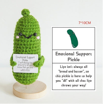 [Blind Box] 3 Crochet Accessories + 2 DIY Plush Pet, Funny expression potato doll positive energy wool knitting cucumber ornament egg baby pendant positive card