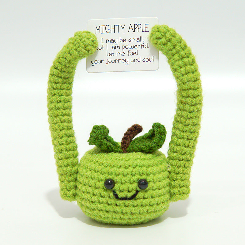[Blind Box] 3 Crochet Accessories + 2 DIY Plush Pet, Funny expression potato doll positive energy wool knitting cucumber ornament egg baby pendant positive card