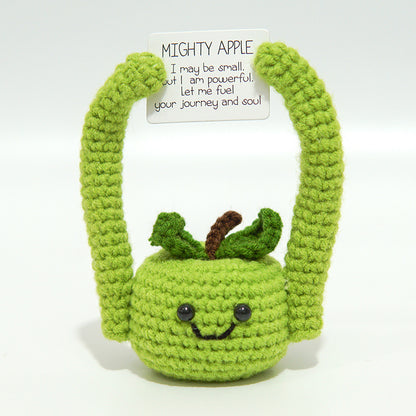 [Blind Box] 3 Crochet Accessories + 2 DIY Plush Pet, Funny expression potato doll positive energy wool knitting cucumber ornament egg baby pendant positive card