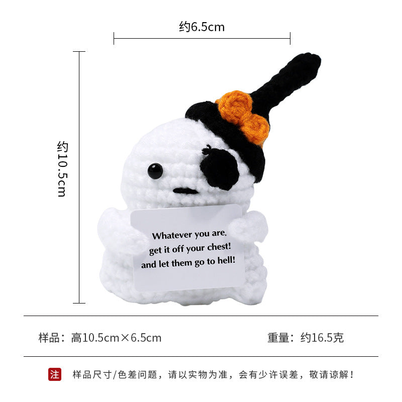 [Blind Box] 3 Crochet Accessories + 2 DIY Plush Pet, Funny expression potato doll positive energy wool knitting cucumber ornament egg baby pendant positive card