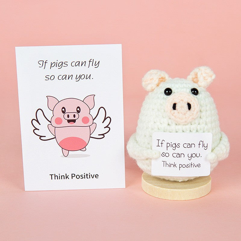 [Blind Box] 3 Crochet Accessories + 2 DIY Plush Pet, Funny expression potato doll positive energy wool knitting cucumber ornament egg baby pendant positive card