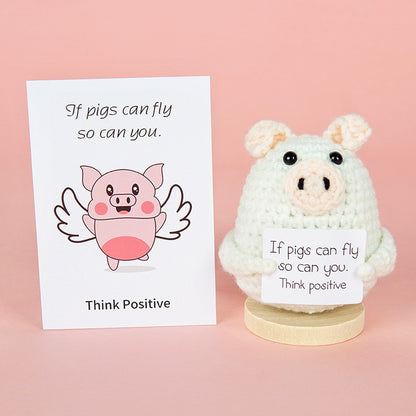 [Blind Box] 3 Crochet Accessories + 2 DIY Plush Pet, Funny expression potato doll positive energy wool knitting cucumber ornament egg baby pendant positive card
