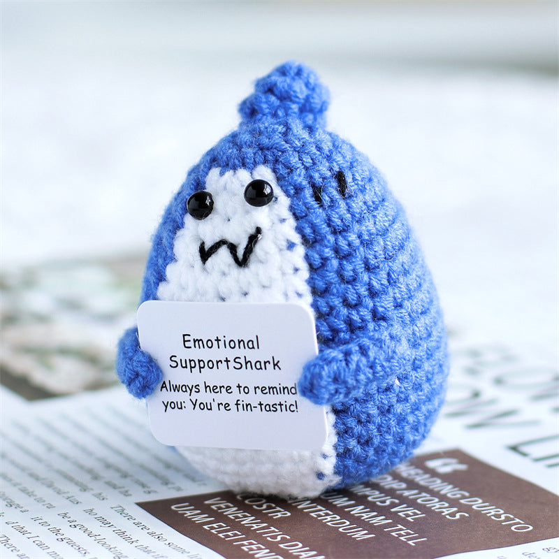 [Blind Box] 3 Crochet Accessories + 2 DIY Plush Pet, Funny expression potato doll positive energy wool knitting cucumber ornament egg baby pendant positive card