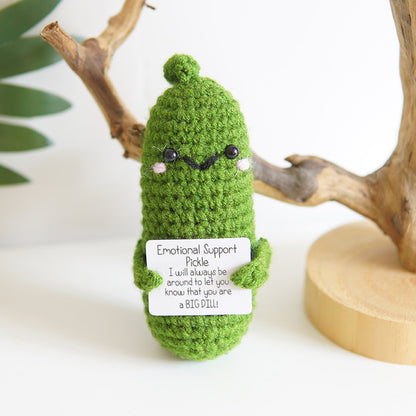 [Blind Box] 3 Crochet Accessories + 2 DIY Plush Pet, Funny expression potato doll positive energy wool knitting cucumber ornament egg baby pendant positive card