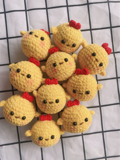 [Blind Box] 3 Crochet Accessories + 2 DIY Plush Pet, Hand-woven edelweiss cartoon animal head finished product rabbit pendant