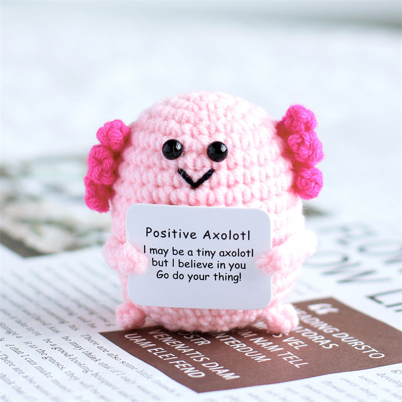 [Blind Box] 3 Crochet Accessories + 2 DIY Plush Pet, Funny expression potato doll positive energy wool knitting cucumber ornament egg baby pendant positive card